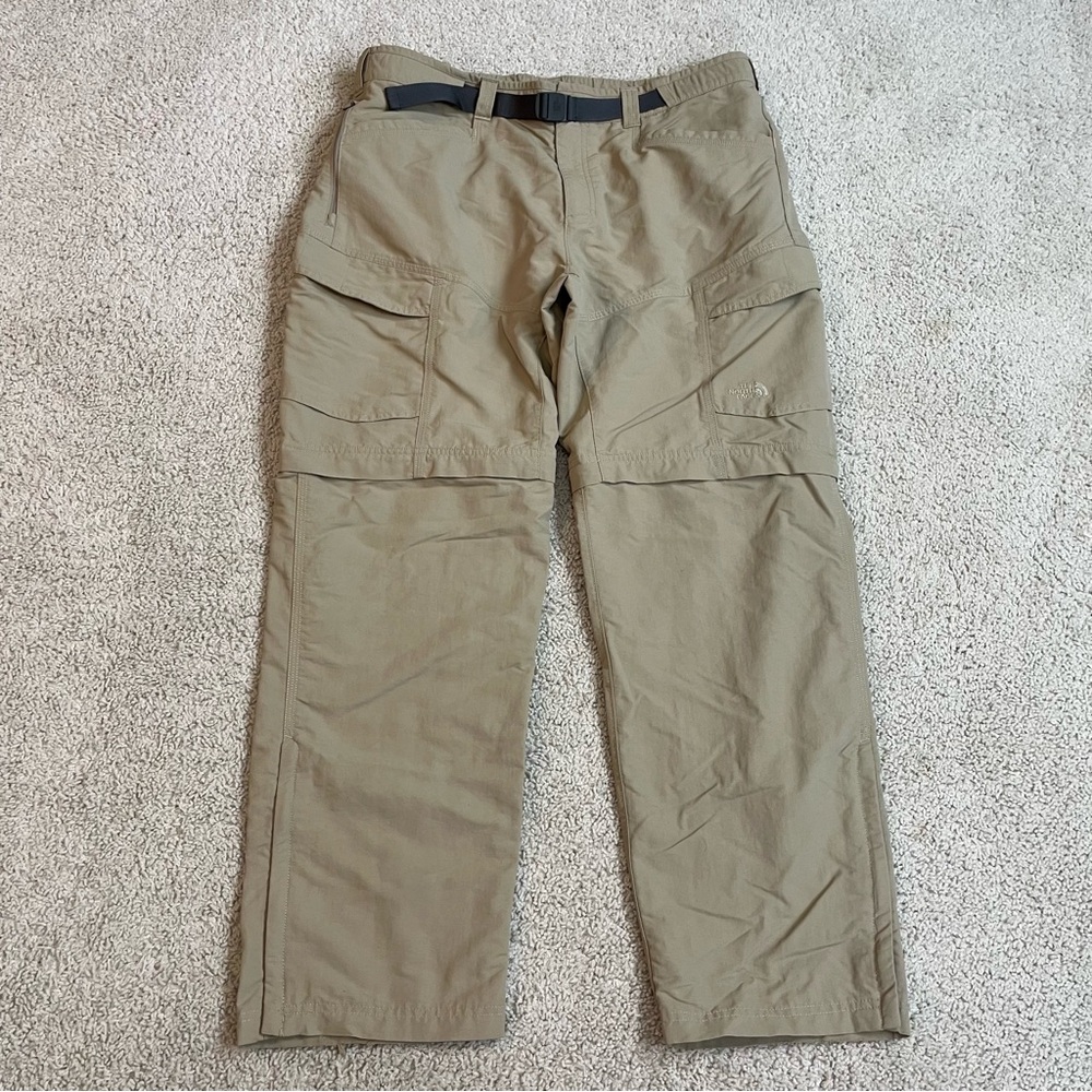 Men's THE NORTH FACE Khaki Beige PARAMOUNT PRO Convertible HIKING Pants Shorts L